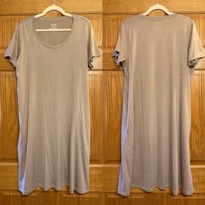 wool& Maggie ash brown short sleeve swing dress